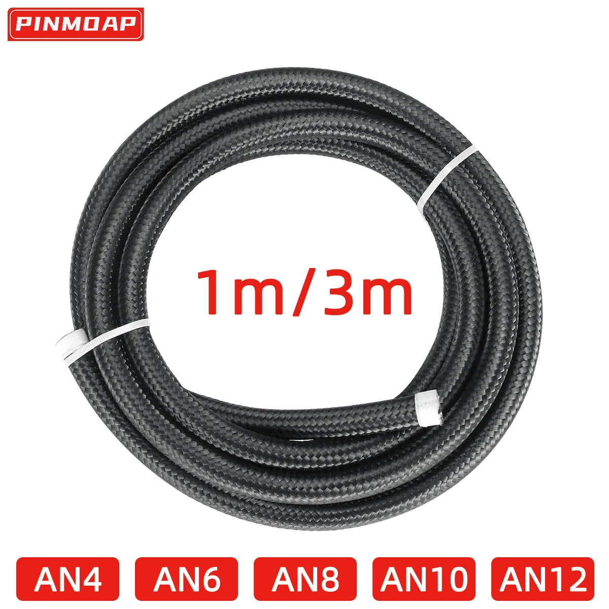 3M -40-120℃ 9.8FT AN10 Black Nylon Cover Braided O... - Vicedeal