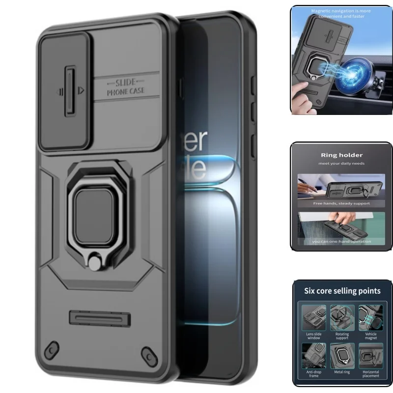 Magnetic Ring Stand Armor Phone Case with Car Mount