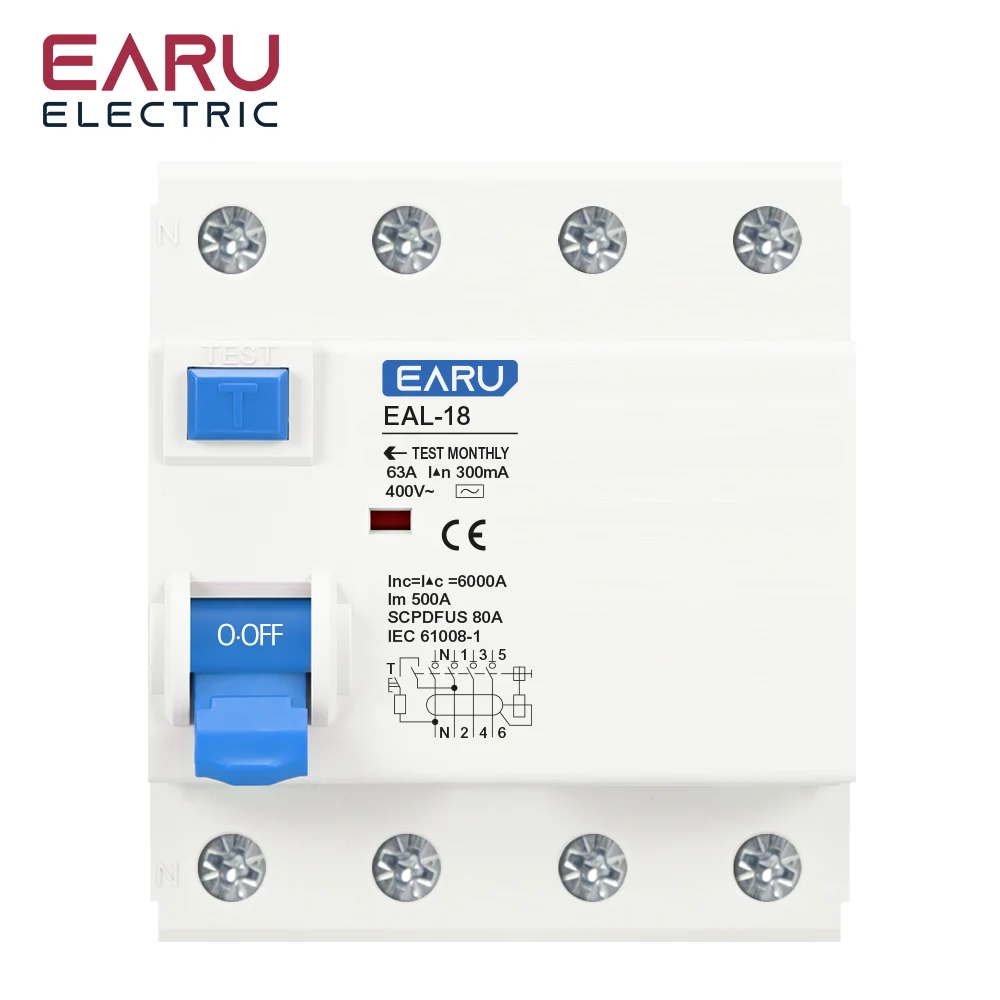 2P 4P 10/30/100/300mA Type AC RCCB RCD ELCB Electromagnetic Residual Current Cir