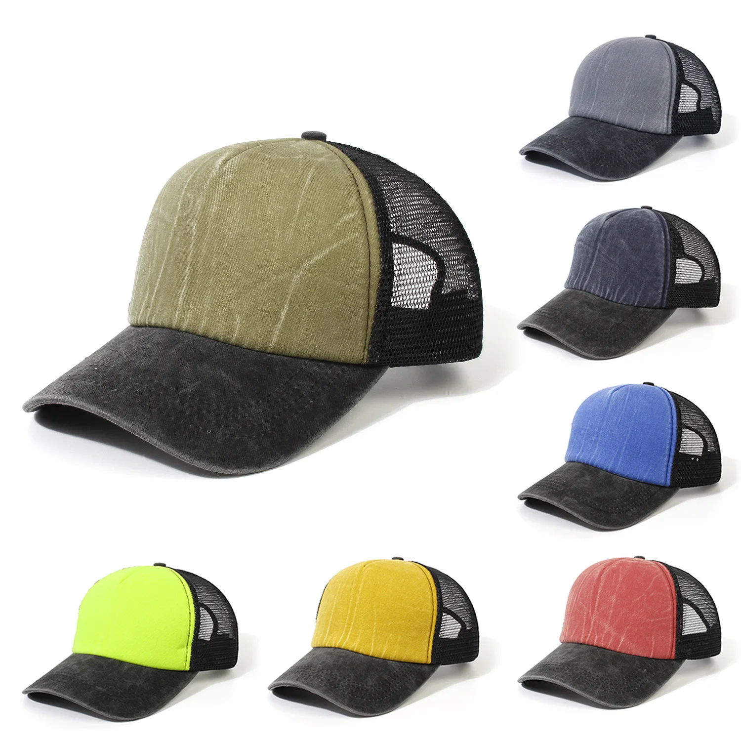 

Baseball Caps For Women Men Retro Washed Cotton Snapback Contrast Hats Sun Visors Hip Pop Hat Casual Spring Cap