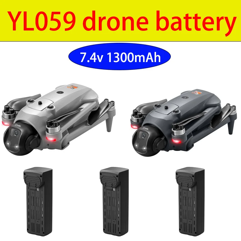 Batterie Drone YL059 7.4V 1300mAh Moteur Sans Balais - Lot 1/2/3/6 PCS