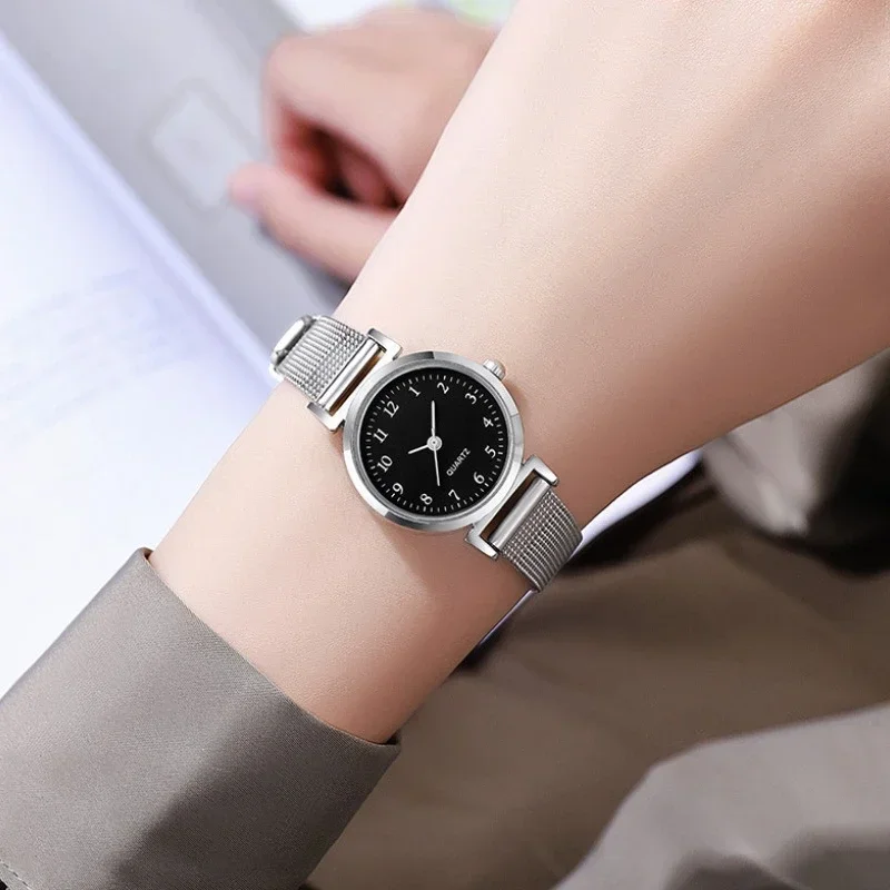 Women Watches Saat Simplicity Silver Mesh Strap Women's Bracelet Watch Casual College Style Fashion Versatile Clock Gift 손목 시계 women watches