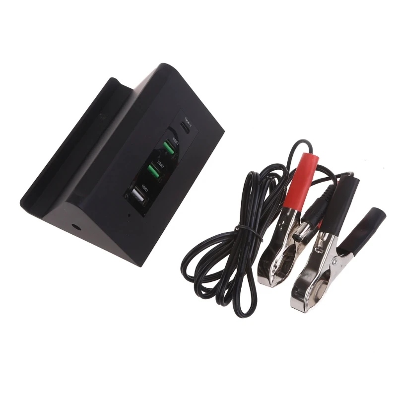 

68W 12V 24V to 5V USB Multi Port Power Adapter with Battery Clip Dropship