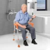 Foldable Shower Seat Shower Stool for Seniors Folding Bath Chair Heavy Duty Shower Chair with Armrests and Backrest for Hygiene 1
