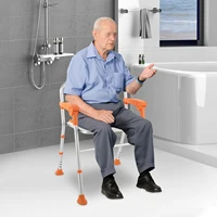 Foldable Shower Seat Shower Stool for Seniors Folding Bath Chair Heavy Duty Shower Chair with Armrests and Backrest for Hygiene 1