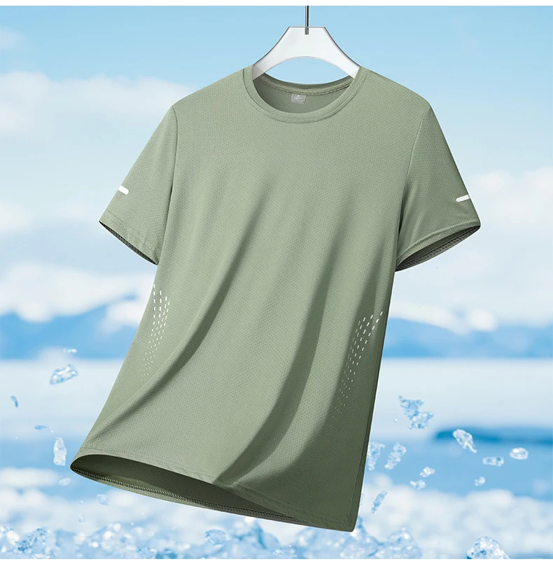 Mens Quick-Dry Running T-Shirt - Breathable Outdoor Sports Tee