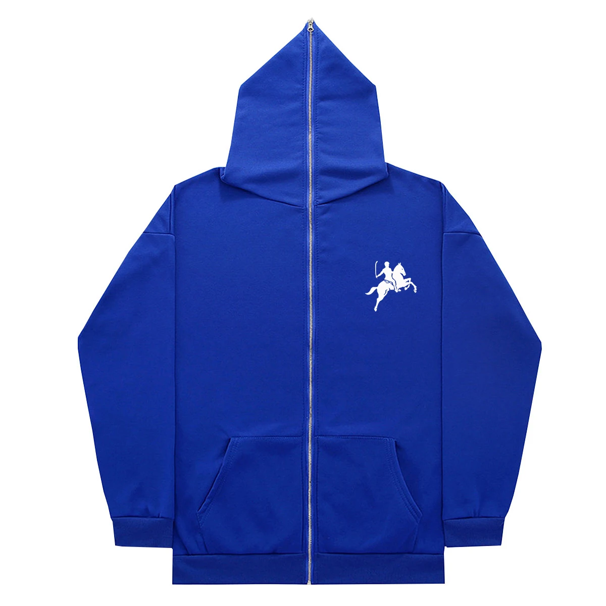 2024 Herren Strickjacke Solide Gedruckt Lose Hip Hop Jacke Zip Hoodie Sweatshirt_voghion.com