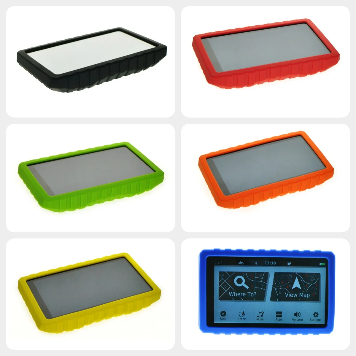 Liquid Silicone Protective Case Skin Cover for Motorcycle GPS - Multi-Color Options