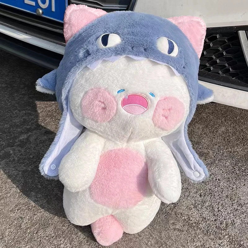 35-50cm Shark Cat Plush Kawaii Transform Animal Toys Stuffed Cute Cat Doll Lovely Pillow Soft Cartoon Cushion Christmas Gift