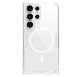 Nillkin TPU Magnetic MagSafe Silicone Cover - Premium Protective Case for Samsung Galaxy S25 Series (Mag White)