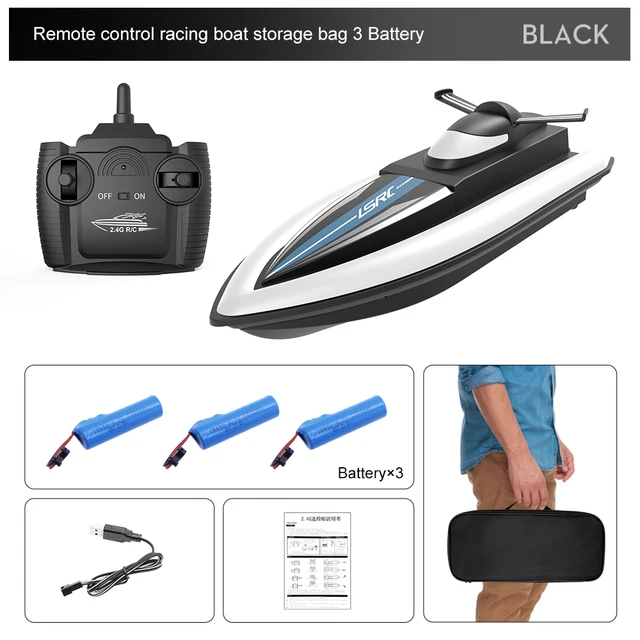 2.4G LSRC-B8 RC High Speed Racing Boat Waterproof Rechargeable Model Electric Radio Remote Control Speedboat Gifts Toys for boysGreen