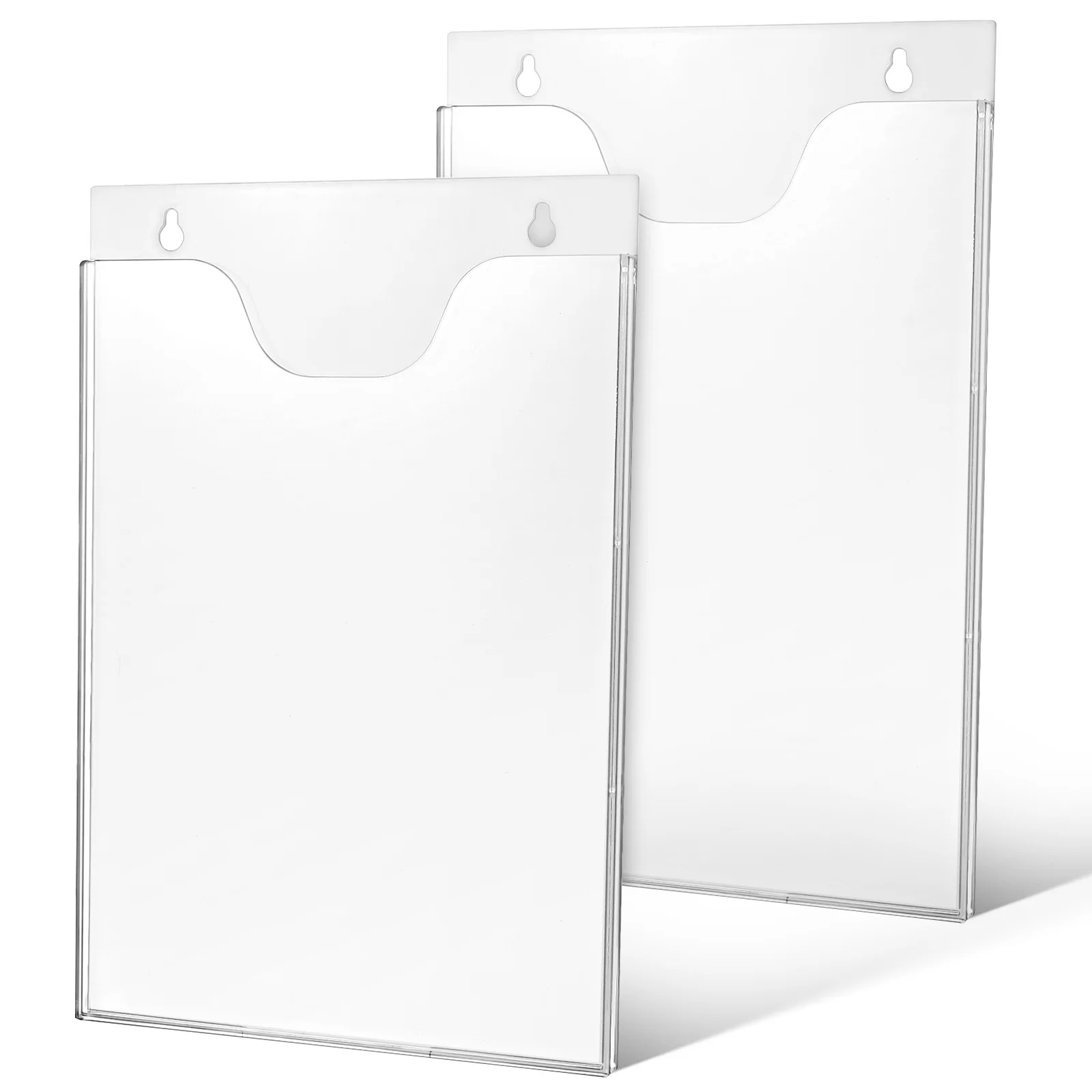 2 Pcs Mail Organizer Wall Magazine Wall Holder Clear Acrylic Wall Mounted Document Holder Vertical File Holder For Office A4