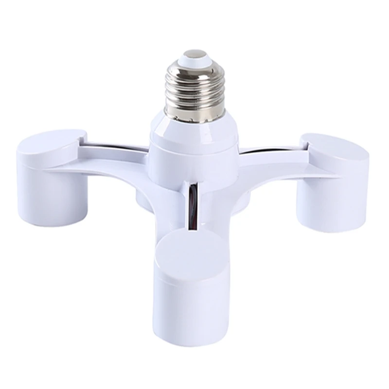 Description Picture 2 of itemE27 3 Head Light Adapter Splitter Converter Screw Induction Lamp Holder Bulb Base White Hardware Accessories