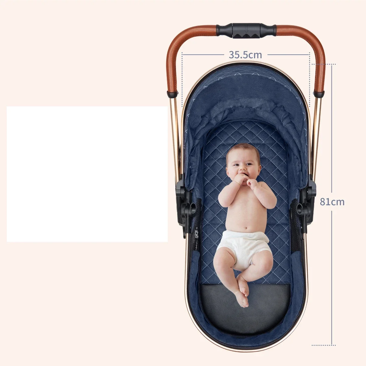 Luxury Baby Stroller 3 in 1 High Landscape Baby Cart Can Sit Can Lie Portable Pushchair Cradel Infant Carrier