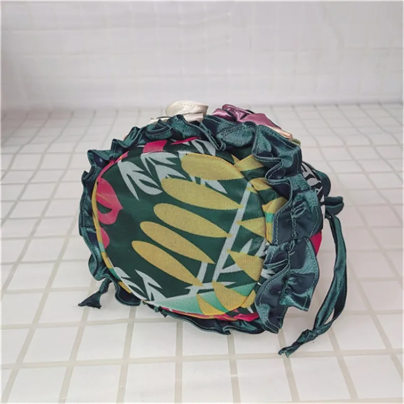 2022 Lace Flower Ethnic Style Drawstring Women\'s Handbag Hanfu Embroidered Cartoon Bag