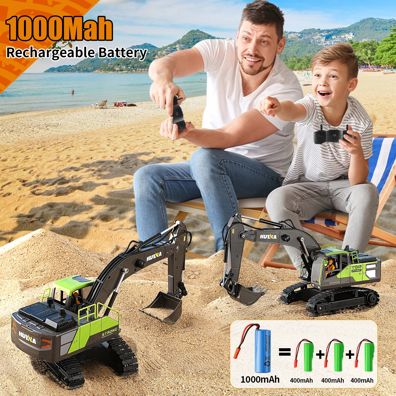 1/18 RC Excavator Dumper Truck Crawler Alloy Tractor Loader 2.4G Radio Controlled Car Engineering Toy For Boy Gift Multi-Channel 4