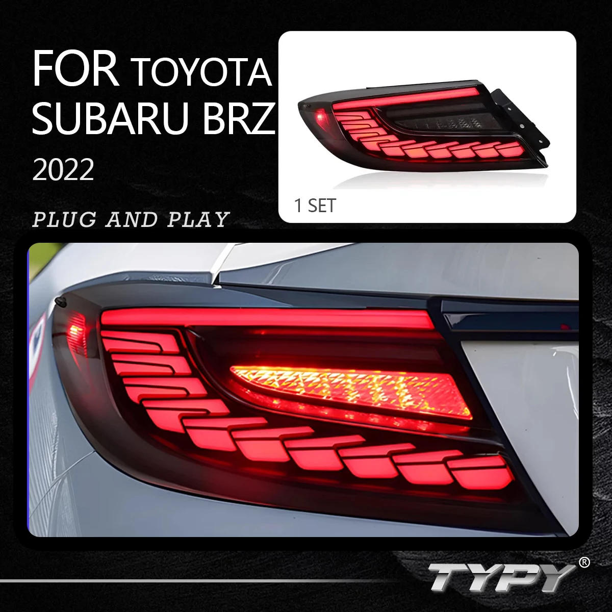 

Car Rear Lamp Tail Lamp Accessories Modified LED Tail Light Taillamp For Toyota 86 2022 GR and For Subaru BRZ 2022