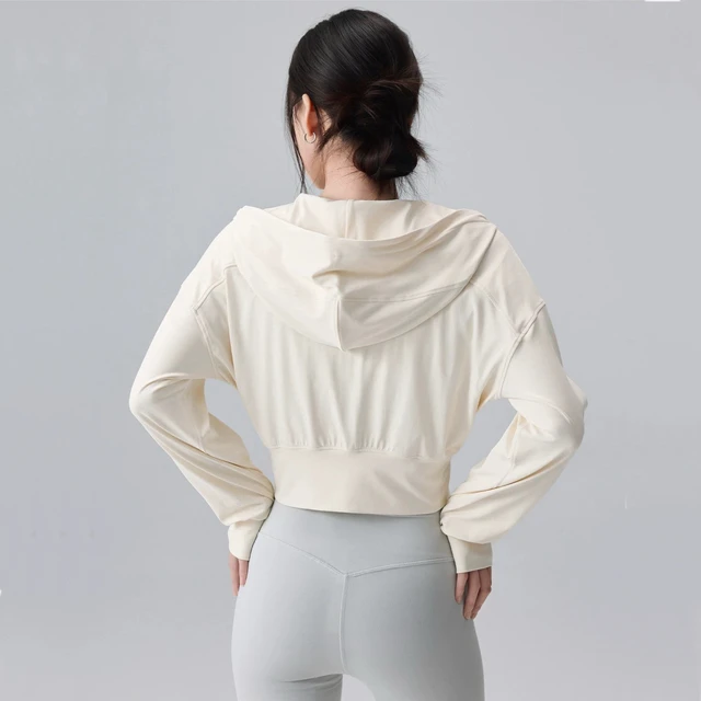 Women's Quick-Dry Loose jacket Hooded Fitness Coat Long Sleeve Sports Jacket for Running Yoga Training Tight Shirt Sport Jacke