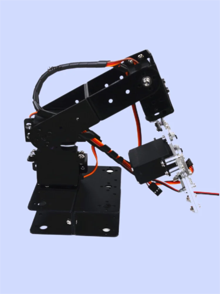 4 Dof Unassembled Robot Arm With Claw Gripper Aluminum Alloy Manipulator Servo Bracket Mechanical Claw For Arduino Robot DIY Kit