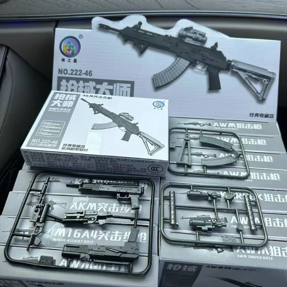 1/6 Assault Rifle M416 M16A4 AKM AUG 98K AWM Color Version Assemble Gun  Model For 12