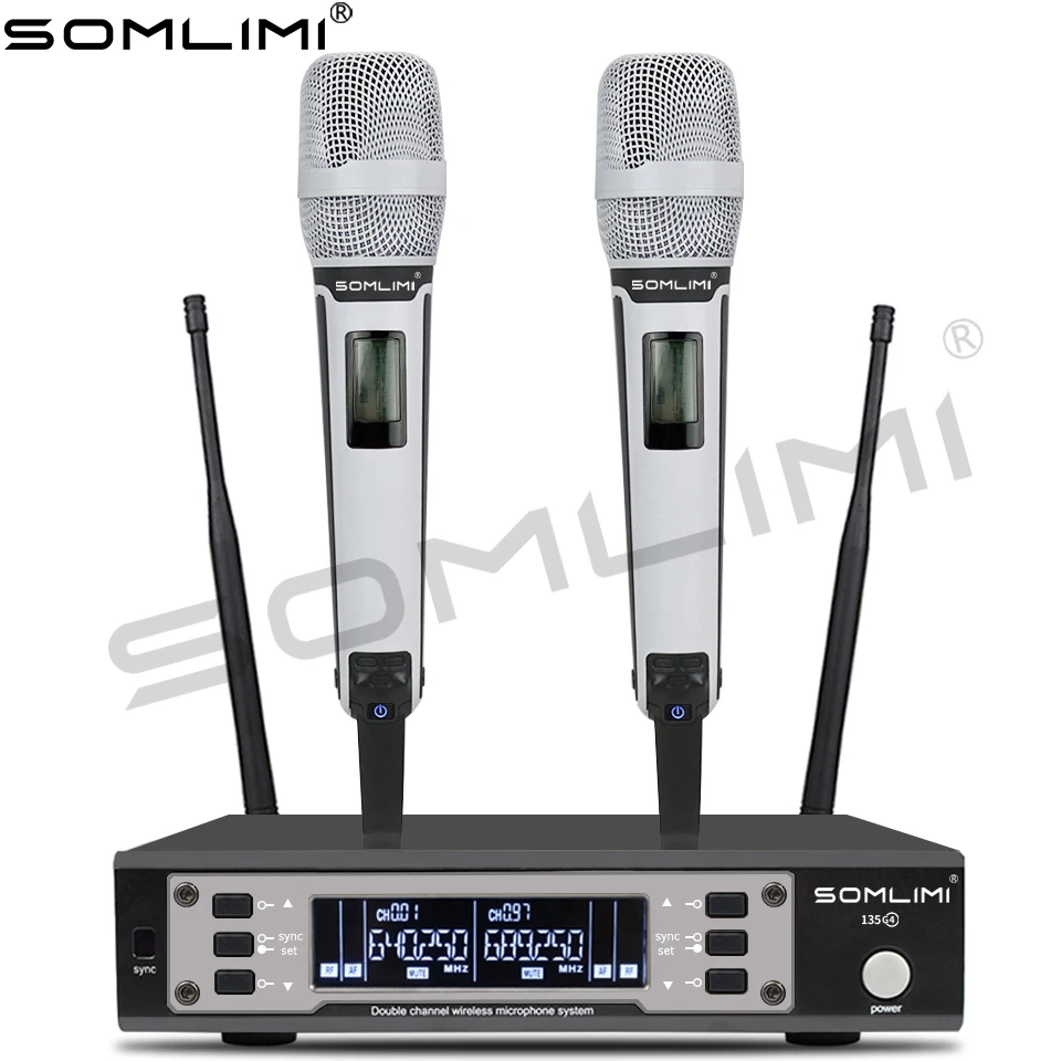 SOMLIMI 싱글 리시버 더블 핸드 헬드 마이크, 다중 색상 하이 퀄리티, EW135G4