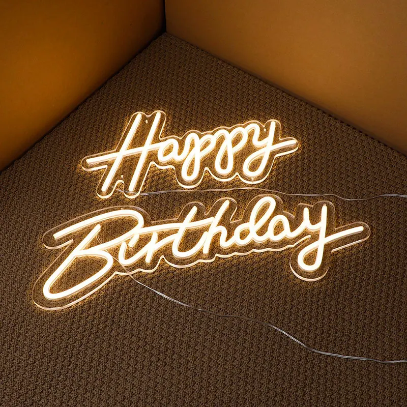 

Happy Birthday Led Neon Sign Custom Night Light Sign for Birthday Party Decor Oh Baby Neon Light Lets Party Home Hanging Decor