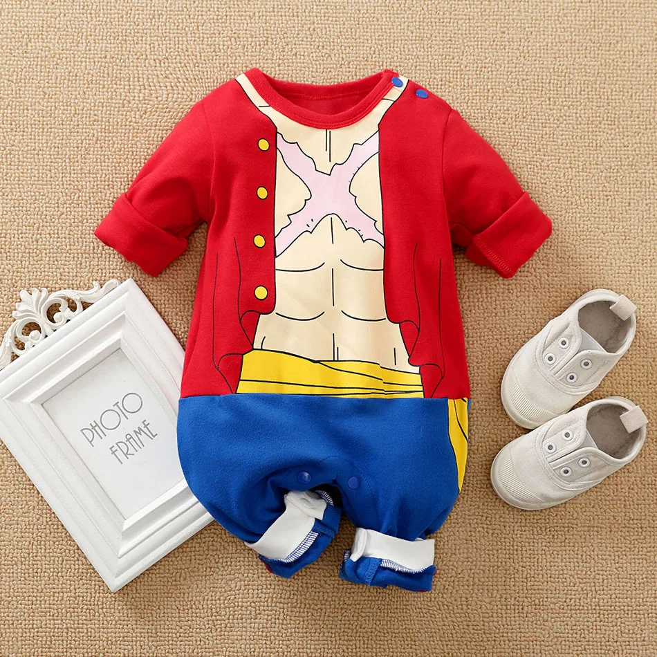 Baby Girl Boy Costume Anime Clothes Newborn Romper Infant Luffy Akatsuki Vegeta Cosplay Jumpsuit Toddler Halloween Costume 0-18M 3