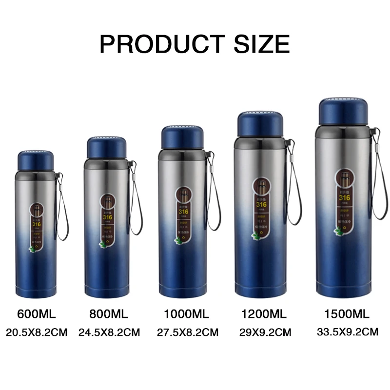 600ml 1000ml Smart Sports Water Bottle with LED Temperature Display Tea  Coffee thermos 304 SUS Smart Insulated Water Bottles - AliExpress