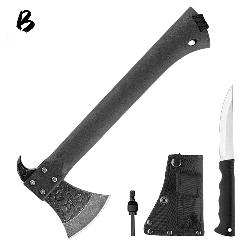 Outdoor mountain cutting, wood cutting, wilderness survival equipment, multifunctional fire emergency, high-quality axe 6