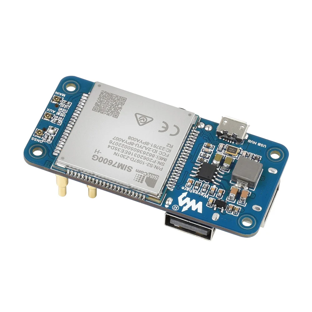 

SIM7600G-H 4G HAT for Raspberry Pi, LTE Cat-4 4G / 3G / 2G Support, GNSS Positioning, Global Band