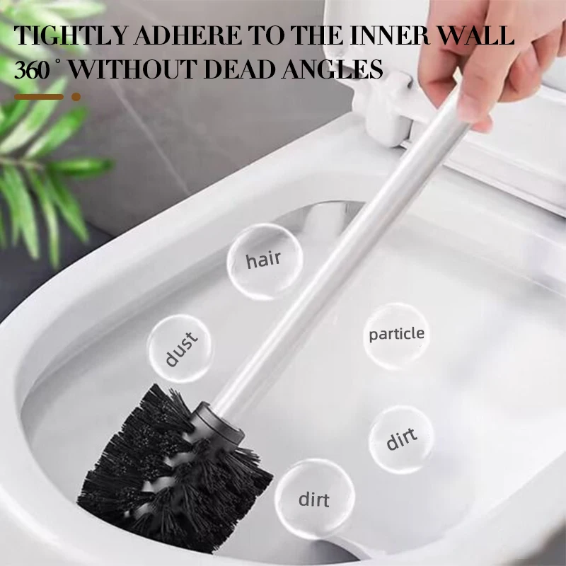 Stainless Steel Toilet Brush Holder Black Bathroom Toilet Cleaning Tools Accessories Durable Vertical Brush Wall Mount bathroom accessories toilet brush set toilet brush holder