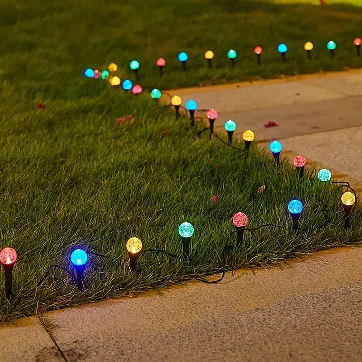 20/30LED Solar Bubble Ball Lawn Lights Outdoor Garden Pilot Light String Lawn Patio Camping Birthday Lawn Decoration Lighting