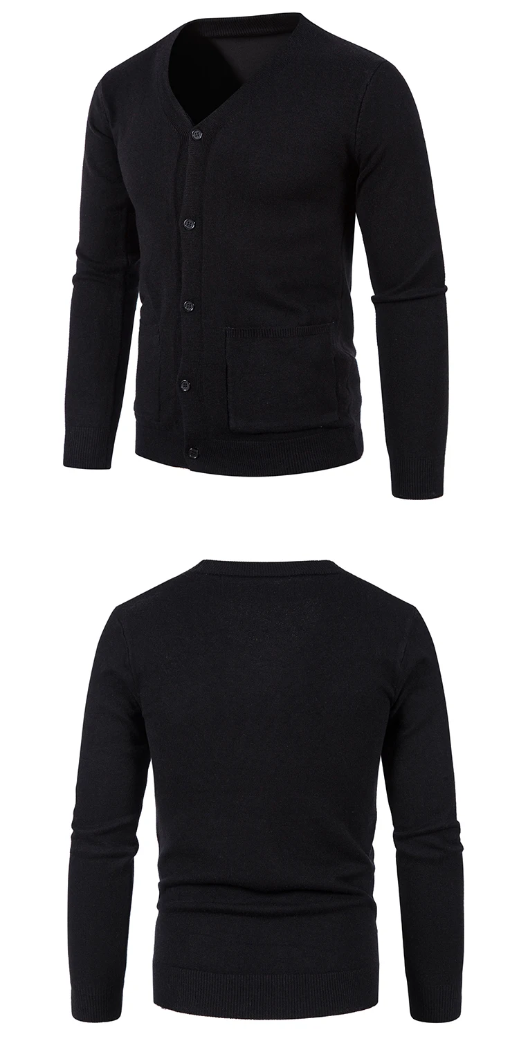 Description Picture 5 of itemKnitted Sweater for Men's Spring New Thin Outer Wear Men's Cardigan Knitted Spring and Autumn Solid Color Sweater Jacket