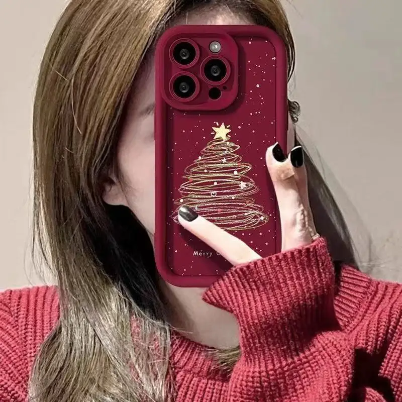Festive Christmas Tree Star River Soft Shockproof Phone Case