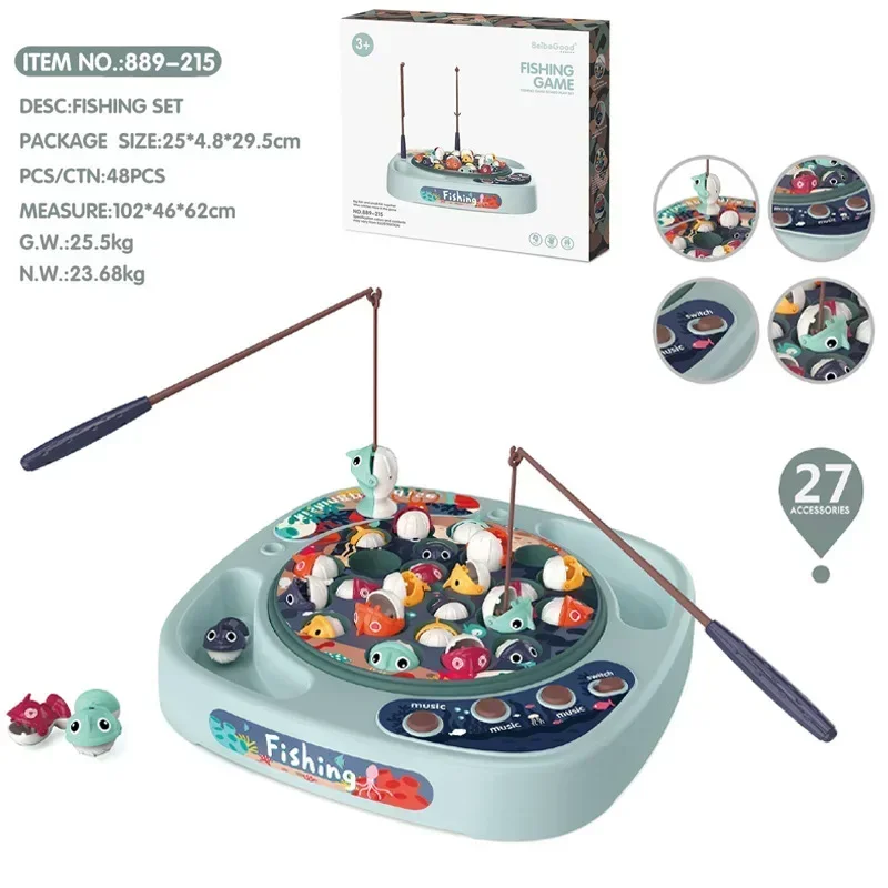 Kids Toy Play House Simulation Baby Fishing Toy Children's Electric Rotating Music Light Parent-child Interaction for Gift 4