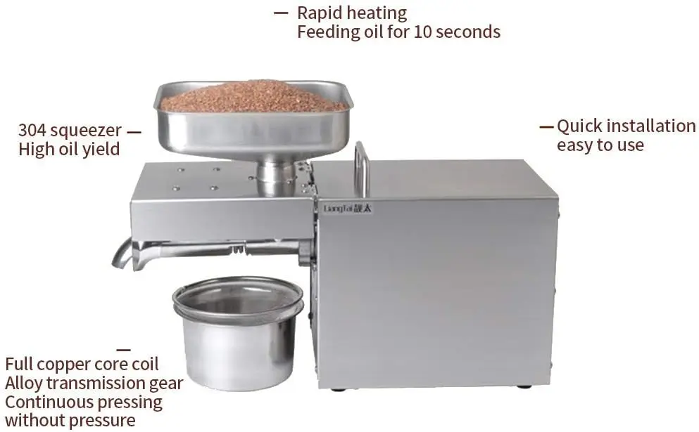 Kitchen Oil Press Machine Electric Automatic Oil Press Extractor Organic Oil Expeller Commercial Grade1500W - Image 5