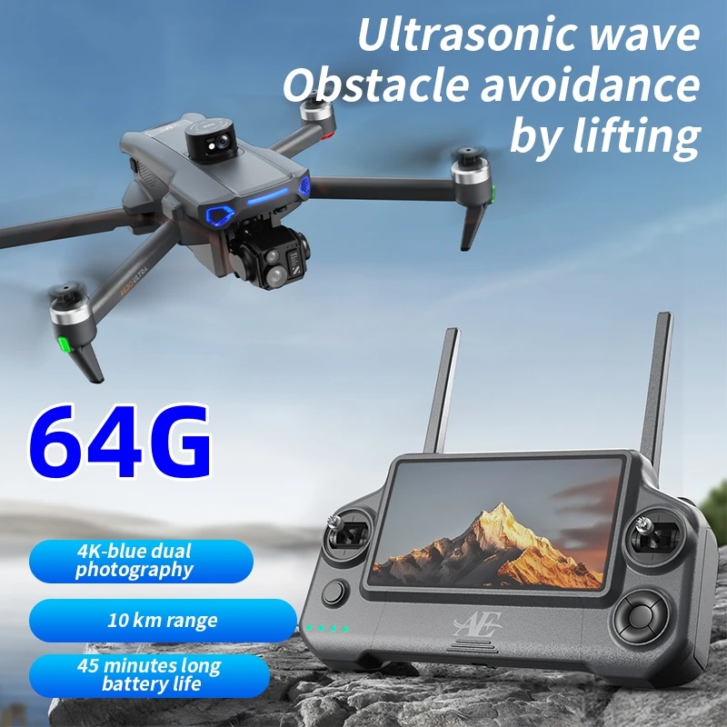 Telecomando 8K FPV Drone Fotocamera Gimbal a 3 assi GPS Evitamento ostacoli 4K Fotografia aerea professionale RC Quadcopter - immagine 2
