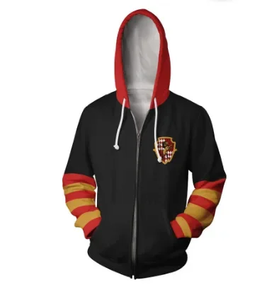 Hot Sale Harries 3D Print Sweatshirt Cardigan Hooded Sports Animals Potters for Unisex Long-sleeved Zipper Hoodie Jacket