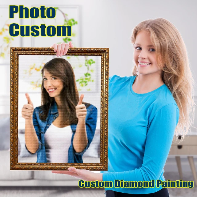 CHENISTORY Photo Custom Diamond Painting Cross Stitch Full Round Picture of  Rhinestone DIY Diamond Mosaic Diamond Embroidery