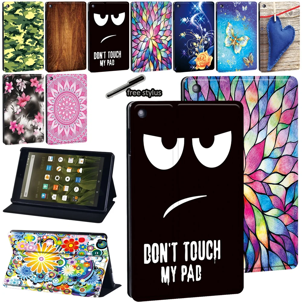 

PU Leather Tablet Case for Amazon Fire 7 (5th 7th 9th)/HD 8 (6th 7th 8th) Gen/HD 10(5th 7th 9th) Print Pattern Protective Cover