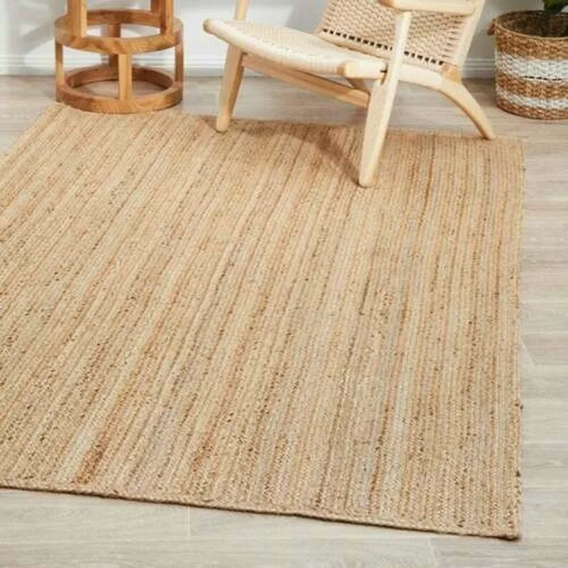 

Natural Jute Rug Handmade Rectangle Braided Home Decor 2x8 Feet Look Rug Rugs for Bedroom Home Decor