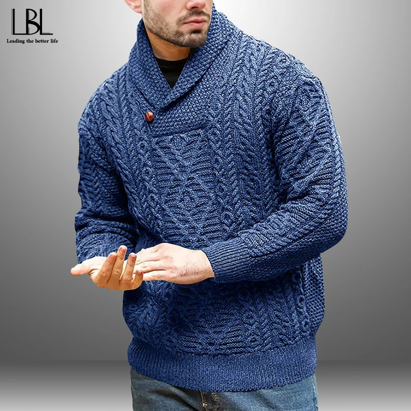 2021 Autumn Winter Men Fashion Fleece Thicker Sweater Men