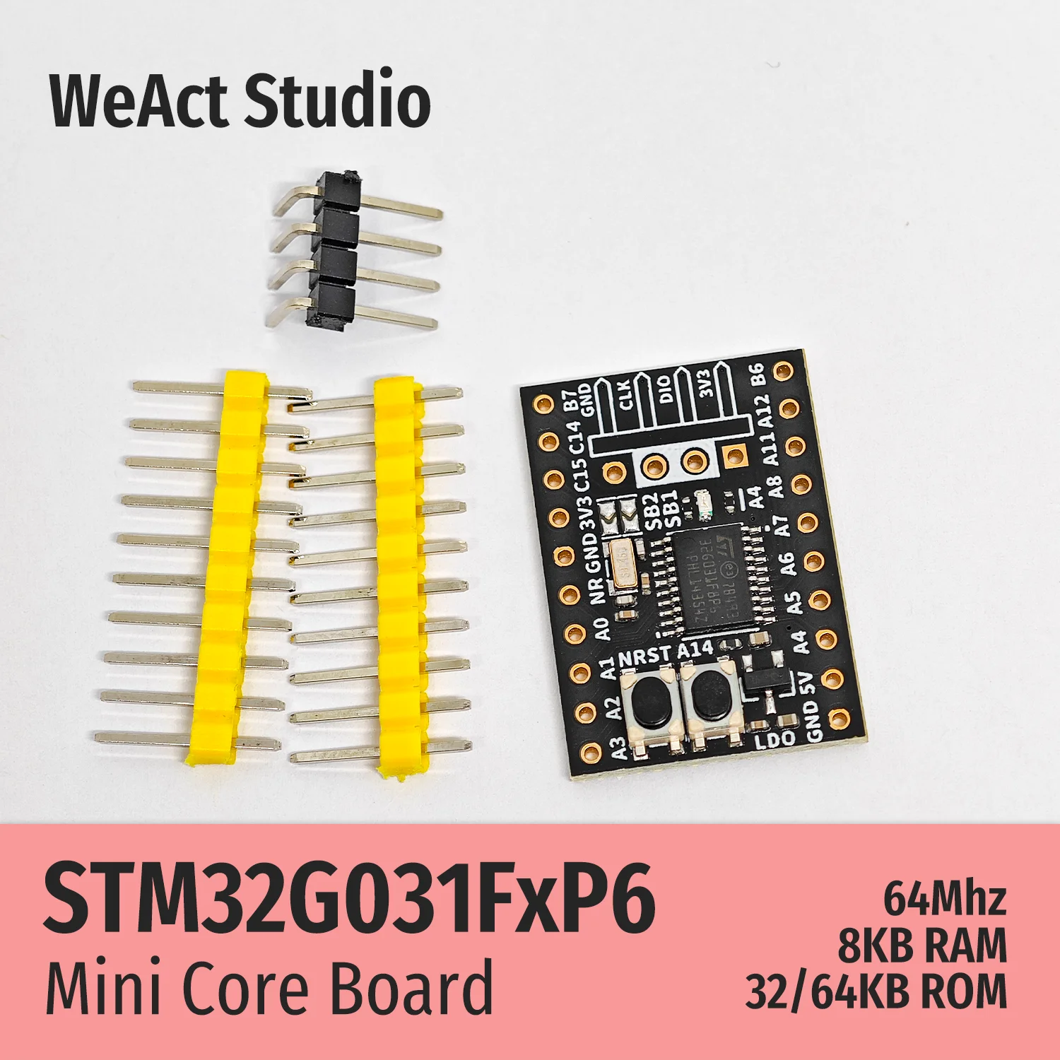 커넥터핀 제거 WeAct 코어 보드 데모 보드, STM32G031F8P6, STM32G031, STM32G0, STM32
