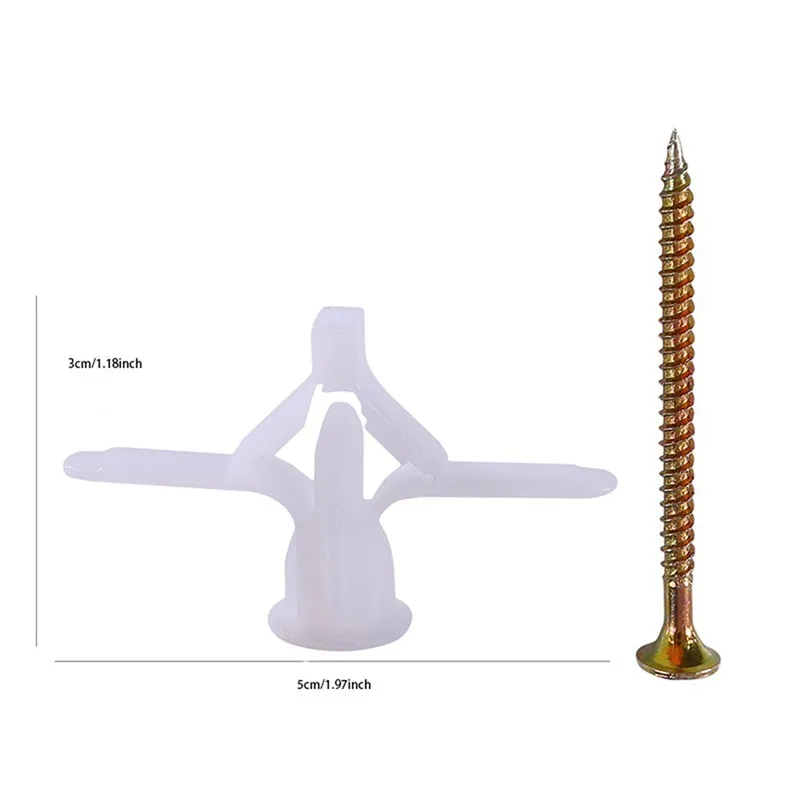 50/100Pcs Expansion Drywall Anchor Kit With Screws Self Drilling Wall Home Pierced Special For Nylon Plastic Gypsum Board