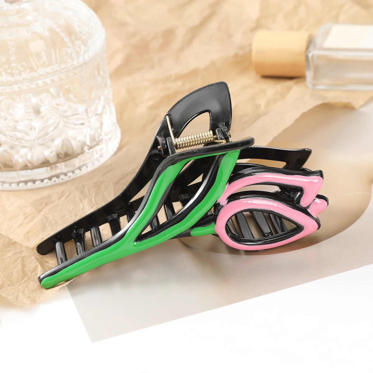 Oil Drop Tulip Clips Claw Mother's Day Hairpin For Women Ladies Party Festival Hair Crab Claw Ladies Elegant Hair Accessories