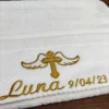 Embroidery Customized Angel cross Name and Date Baptism Towel Face Towel Bath Towels for Baby Christening Soft for Bathing 3