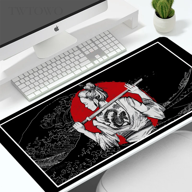 Japonês Samurai xl Gaming Mouse Pad Personalizado hd Mousepad Borracha Natural para o Escritório Laptop Novo