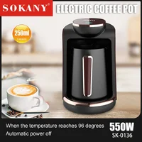Turkish Electric Coffee Maker Portable, 250ml Automatic Italian Coffee Machine, Burn-Proof, Suitable for Home Office 2
