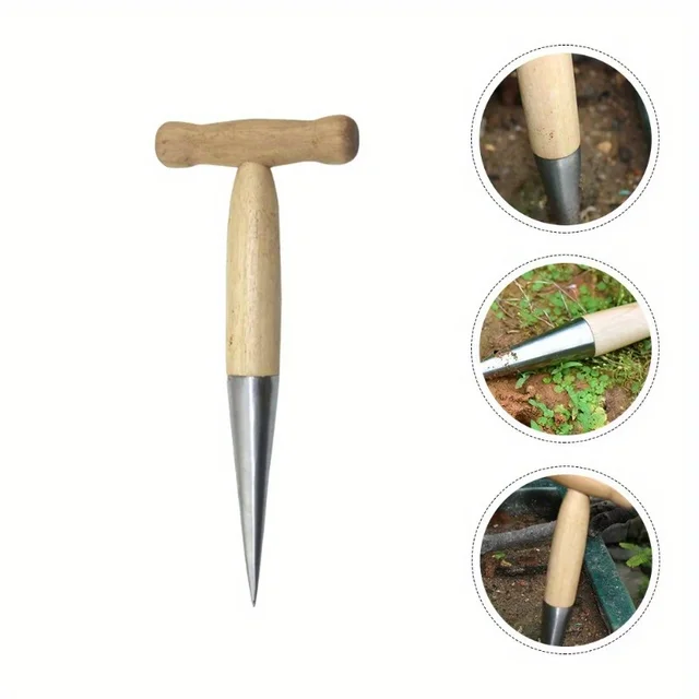 Hot Sale 1PC Home Gardening Wooden Planting Seeds And Bulbs Tools Hand Digger Seedling Remover Seed Planter Tool hand seeder 5