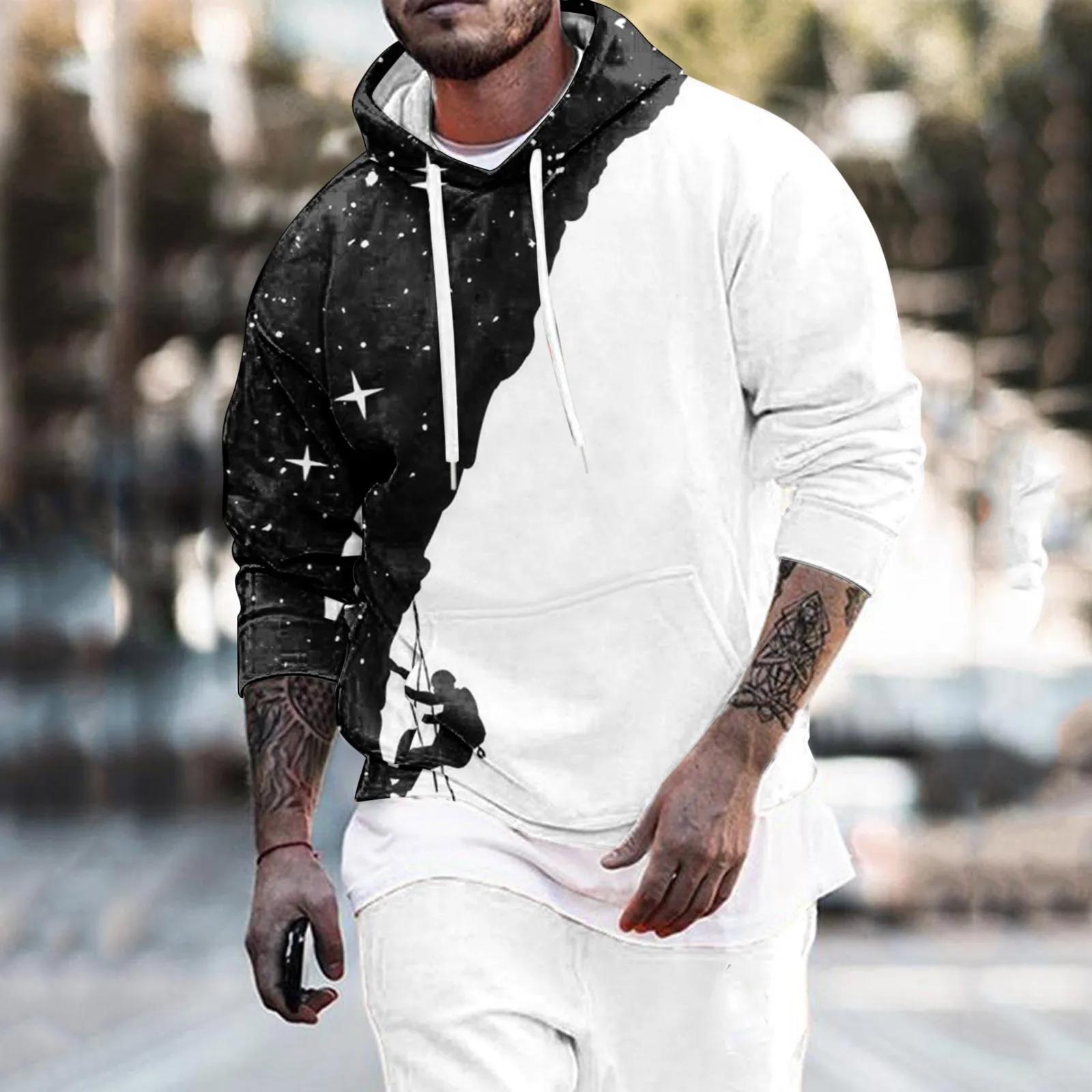 Mens Oversized Hoodies Autumn Casual Sweatshirt Black White Aesthetic Long  Sleeve Polyester Hoodie Men Korean Fashion Pullovers - AliExpress